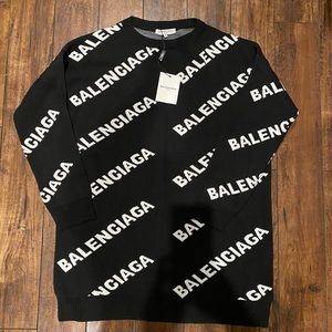 Balenciaga Allover Logo Sweater
